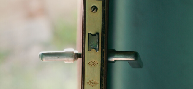 Mortise lock and keys on a home door in Temple